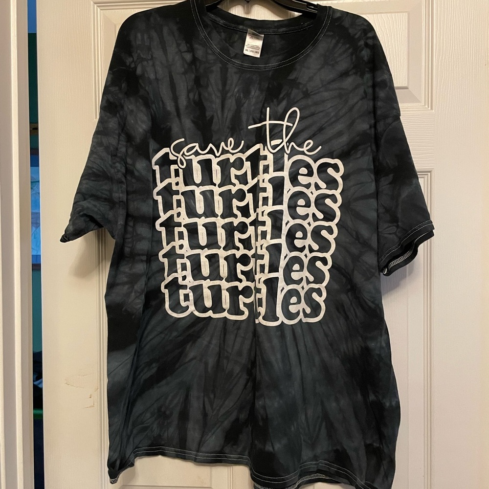 Black Tie-Dye 'Save the Turtles' T-Shirt